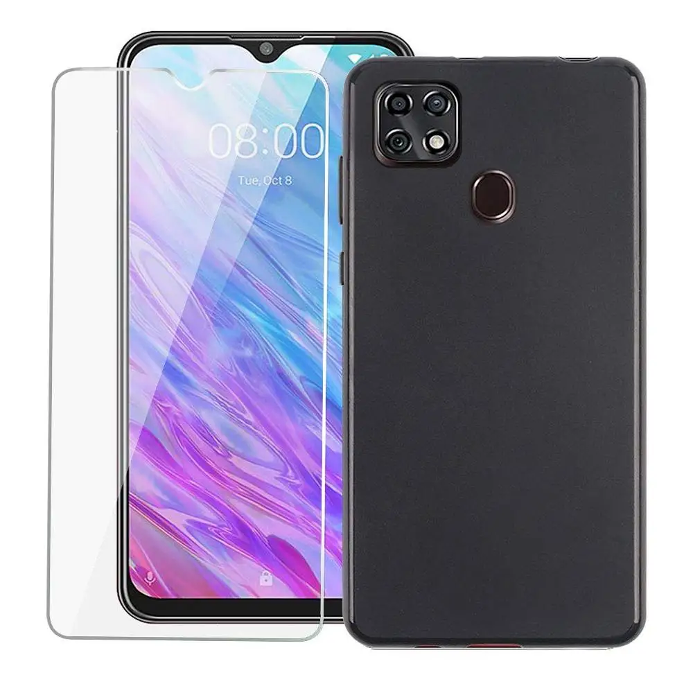 Чехол для ZTE Blade 20 Smart 10 черный мягкий чехол с черным закаленным стеклом BLADE V2020 VITA |