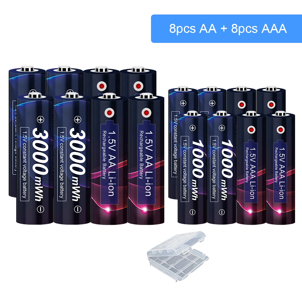 1 5 в AA AAA литий ионная перезаряжаемая батарея AA3000mWh aa ионные батареи AAA1000mWh в|Перезаряжаемые батареи| |