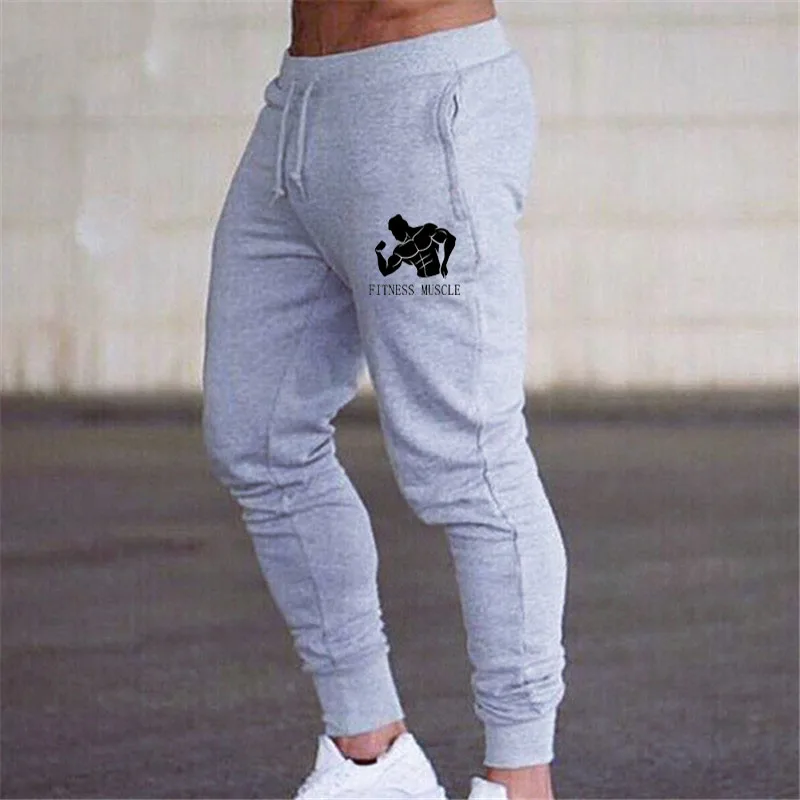 

New sportswear fitness Pants Mens Fitness muscle Workout Pants Elastic waist skinny Lacing Sweatpants Trousers Jogger Pants