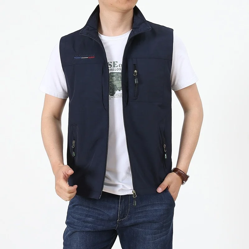 Spring Summer Breathable Vest Many Pockets Men Outdoors Pocket Waistcoat Male Photographer Tactical Big Size Sleeveless Jacket fashionable vests,sleeveless vests,sleeveless vest