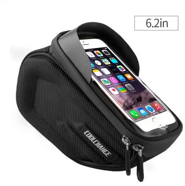 6.2 Handlebar Bag Coolсмена велосипедная сумка двойной чехол 6,2 дюймов сенсорный экран Водонепроницаемая велосипедная сумка рамка Передняя голова верхняя труба велосипедная сумка для телефона - Цвет: 6.2 Handlebar Bag