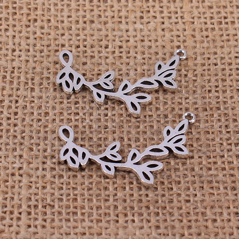 5pcs Willow Branch Charms 38x25mm Antique Silver Color Pendant for DIY Jewelry Making Findings Handmade Craft 3529 | Украшения и