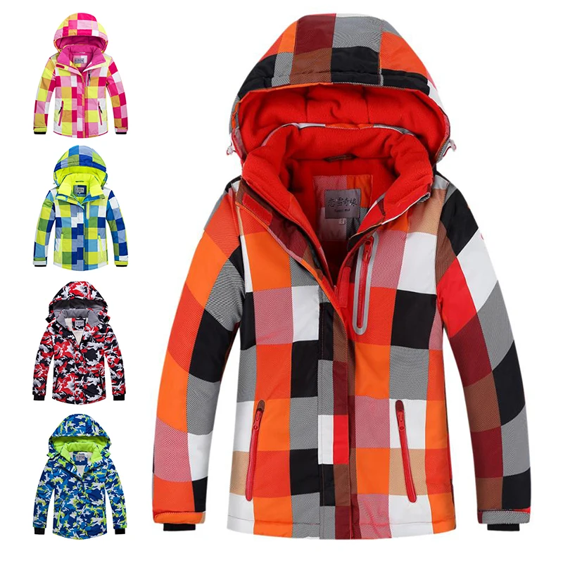 Kids Winter Jackets Children Waterproof Windproof Hooded Warm Outwear Coat Boys Girls Cotton Thick Outdoor Sports Jackets Suit