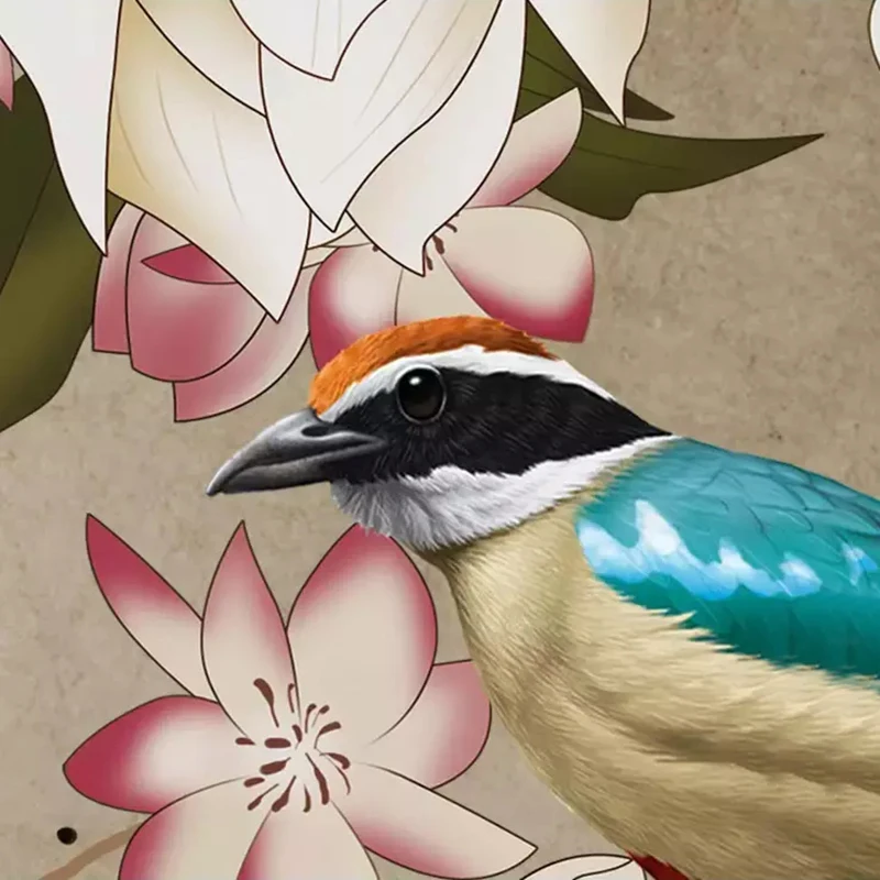 Diantu пользовательские фото обои росписи цветок птица Магнолия Гостиная ТВ задний план настенная живопись Papel де пар