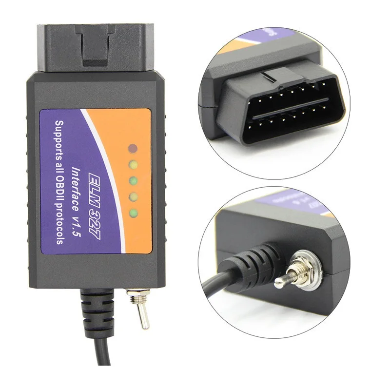 ELM327 V1.5 PIC18F25K80 для FORScan ELM327 USB для Ford Forscan foccus ELM327 V1.5 USB переключатель OBD2 автомобильный диагностический сканер инструмент