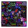 10/30/50PCS Cartoon Neon Light Graffiti Stickers Car Guitar Motorcycle Luggage Suitcase DIY Classic Toy Decal Sticker for Kid 1