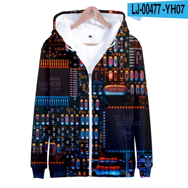 Oversize Hoodies Women/Men 3D Sweatshirt Hoodies Unisex Hiphop Jacket Zippper Hoody
