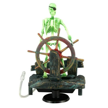 

Aquarium Pirate Captain Decoration Landscape Skeleton Ornament Fish Tank Plastic Resin for Freshwater Saltwater Aquarium JS22