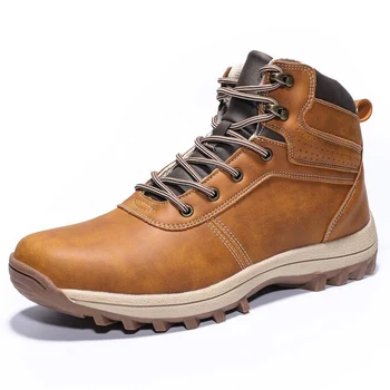

High Quality Genuine Leather Winter Boots Men Combat Military Boots Ankel Snow Boots Comfort Hiking Shoes Warm Work Shoes Men