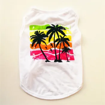 

Pet Dog Clothes Coconut Tree Clothings Dogs Super Small Clothing Cool Fashion Fun Vest Chihuahua Print Spring Summer Ropa Perro