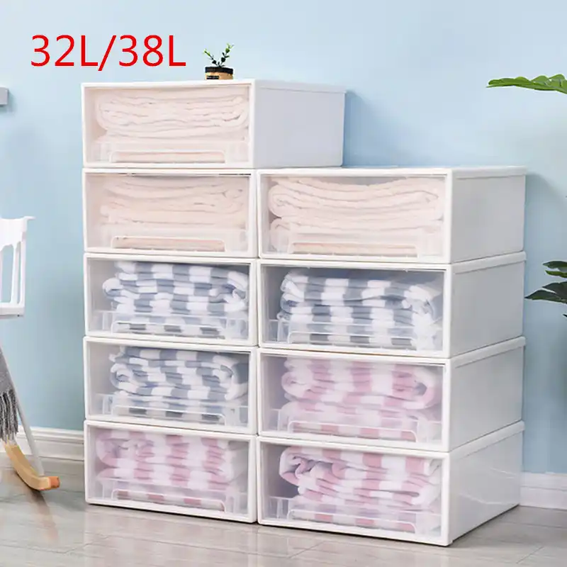 Storage Container Drawer Plastic Minimalist Stackable Storage Boxes