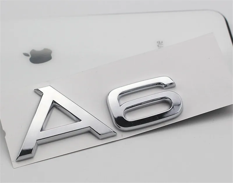 A6 Автомобильный Стайлинг ABS пластик серебро A3 A4 A5 A6 A7 A4L A6L A8L Q3 Q5 Q7 эмблема задний багажник значок боковые логотипы автомобиля наклейки на кузов - Цвет: A6