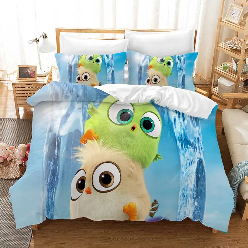Комплект постельного белья с рисунками из мультфильмов Angry Birds, пододеяльники, наволочки, набор постельного белья с рисунками из игры Angry Birds - Цвет: 4
