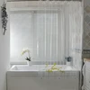 Clear Shower Curtain Waterproof White Plastic Bath Curtains Liner Transparent Bathroom Mildew PEVA Home Luxury with Hooks ► Photo 1/6