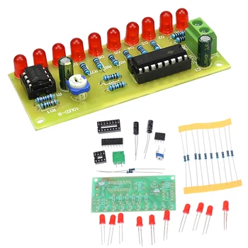 

LED Electronic DIY Kit LED Light Chaser Water Flowing Light Module NE555 + CD4017 Driver Water Powered NE555 Circuit Red 1Set