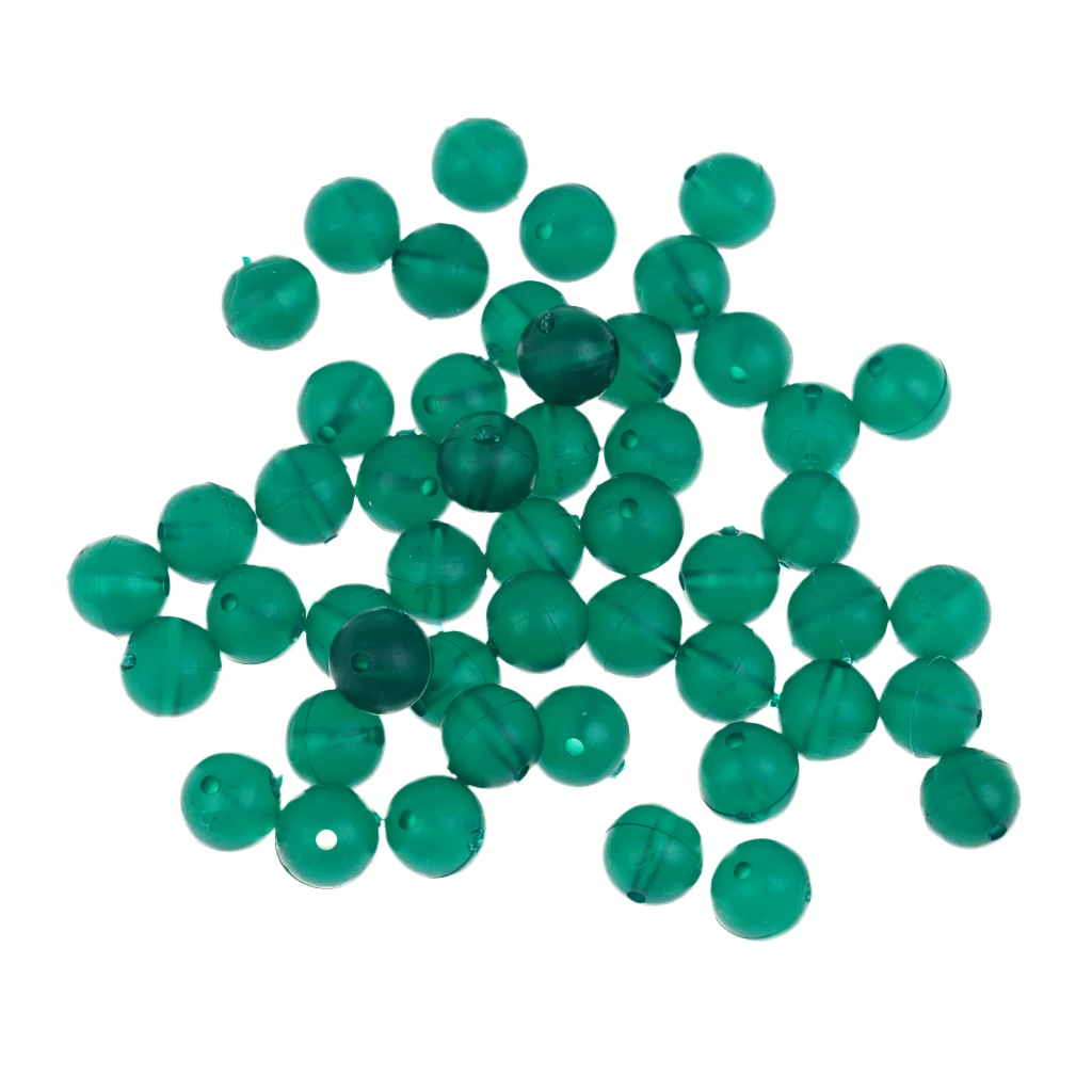50 Pieces 8mm Round Soft Rig Beads Sea Fishing Lure Floating Float Tackle 3 Color