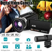 Цифровая HD видеокамера 4K WiFi Ultra 1080P 48MP 16X зум видеокамера+ микрофон+ широкоугольный объектив для домашнего использования видеокамера