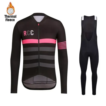 

2020 Raphaing winter cycling Jersey mens Long sleeve jacket Thermal Fleece bike clothing ropa ciclismo mtb Velvet suits bib pant