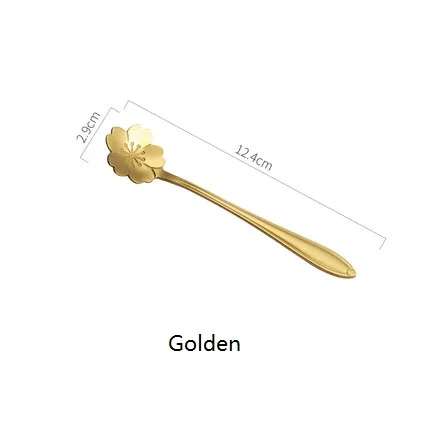 gold sakura spoon Креативный стеклянный прозрачный кофе чай молочные напитки Десерт Кружка для молока на завтрак стеклянная кружка с ручкой и крышкой - Цвет: gold sakura spoon