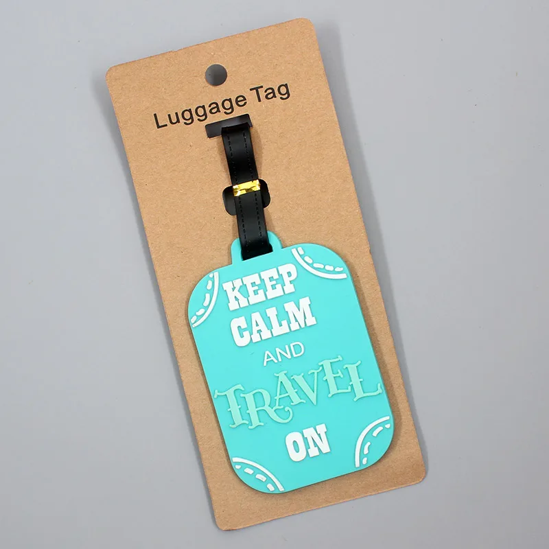Travel Accessories “Keep Calm” Luggage Travel Tag Silica Gel Suitcase ID Addres Holder Baggage Boarding Tag Portable Label 5