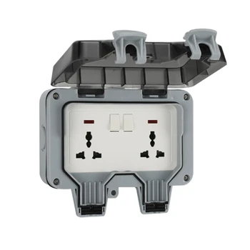 

New UK/EU Plug Electrical Wall Socket Outdoor Waterproof Replaceable Switch Dust-proof Power Outlet for Garden Courtyard Lawn