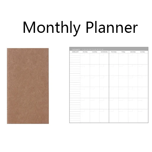 montly planner Милый Kawaii Еженедельный ежемесячный планировщик книга крафт-бумага для путешественников блокнот для детей офисные принадлежности - Цвет: montly planner