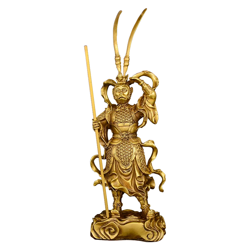 

Qi Tian Da Sheng Pure Copper Sun Wukong Bronze Statue Sun Wukong Copper Statue Bucket Stand Sheng Buddha Golden Hoop Stick