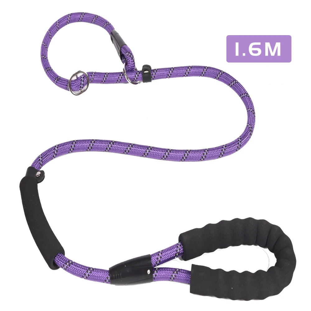 Double Handle Dog Leash Rope Outdoor Training Pet Leash Belt Reflective Large Dogs Leashes P Style Collar Belt for Small Dogs 