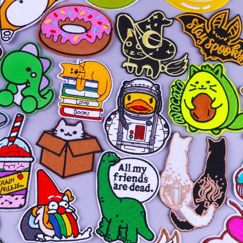 Милые вышитые нашивки с уткой аппликация для детской одежды сделай сам утюгом