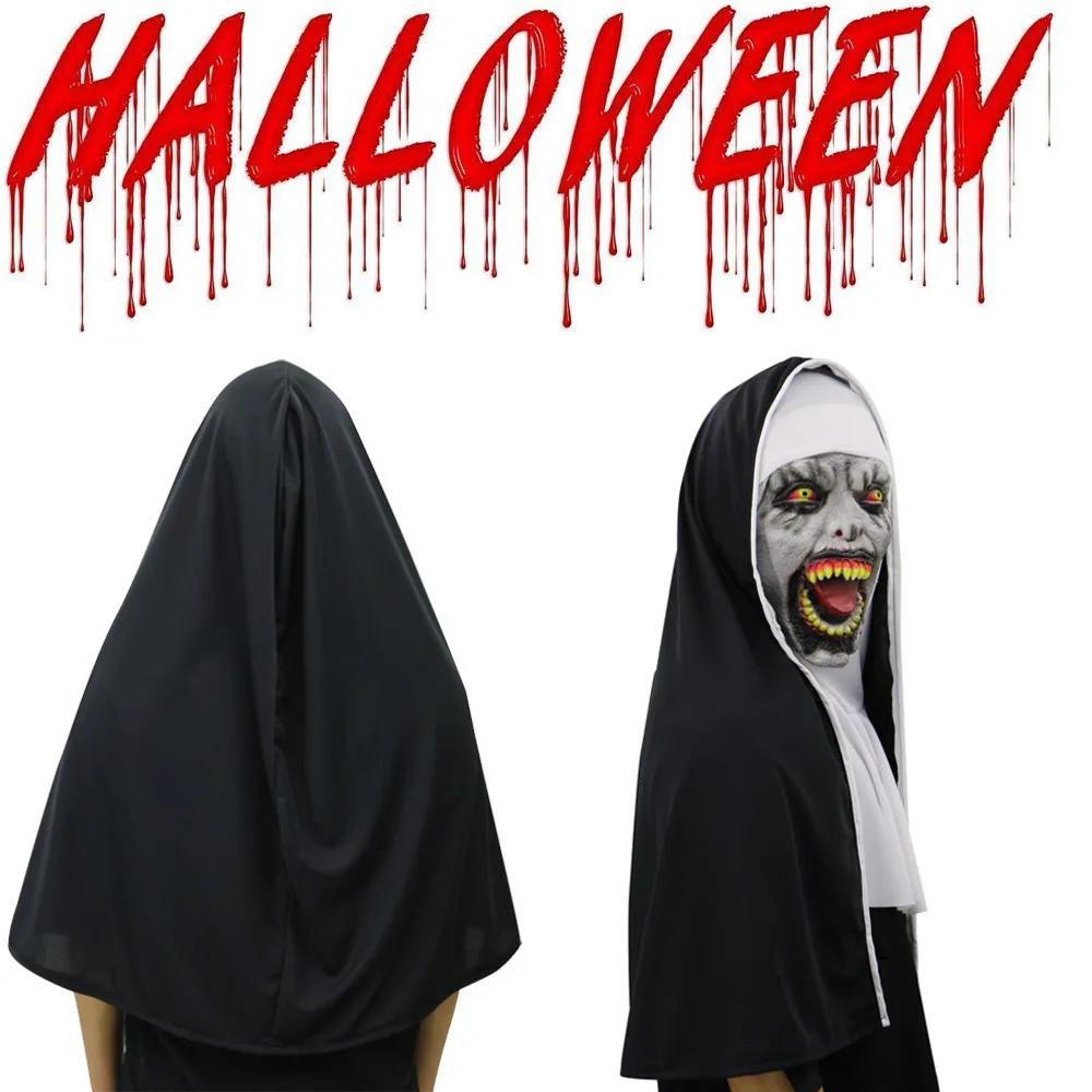 Карнавальные страшные латексные маски для костюмированной вечеринки Holloween с платком на голову, полный шлем для лица, вечерние реквизиты на Хэллоуин, Прямая поставка