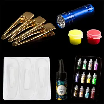 

Silicone Hairpin Mould Set Epoxy Resin Real Flower Hair Jewelry Making Mold Kit A0NF