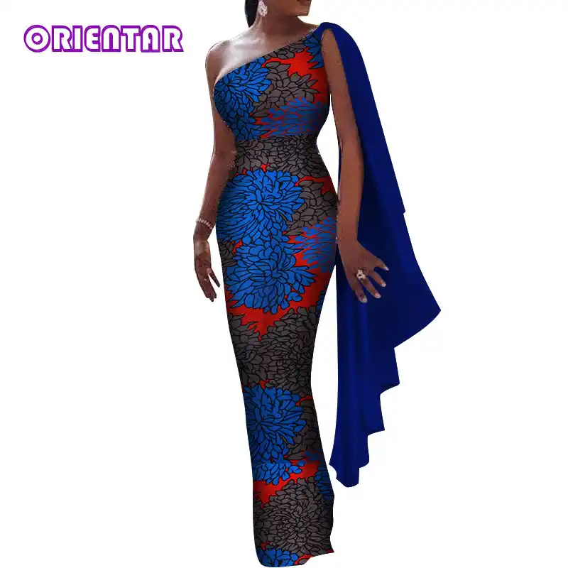 one shoulder ankara dress
