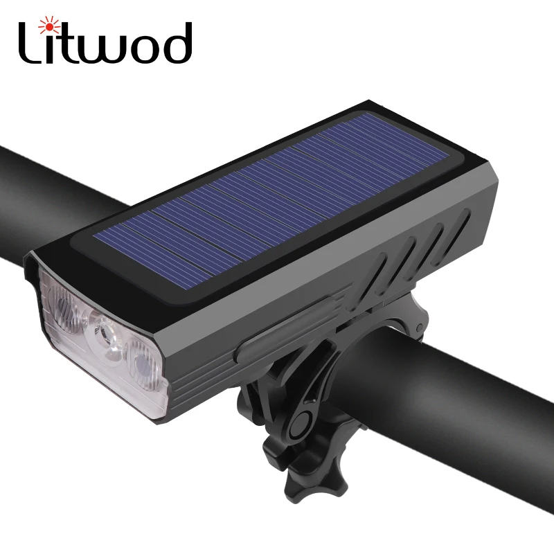 Solar Charging Built in Battery Bike Light Waterpoof Outdoor Sports MTB