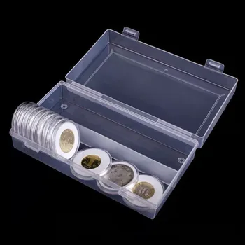 

Transparent Coin Collection Capsules Storage Box Case Organizer Container Clear