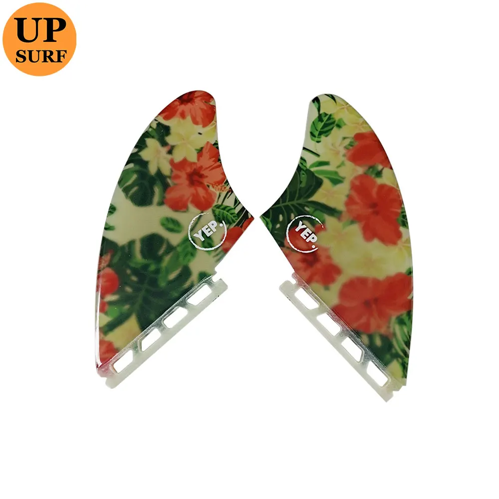 

Single Tabs Fiberglass Twin fins Keel fins Polished flower pattern UPSURF Keel Fin New Style Surfboard Fin