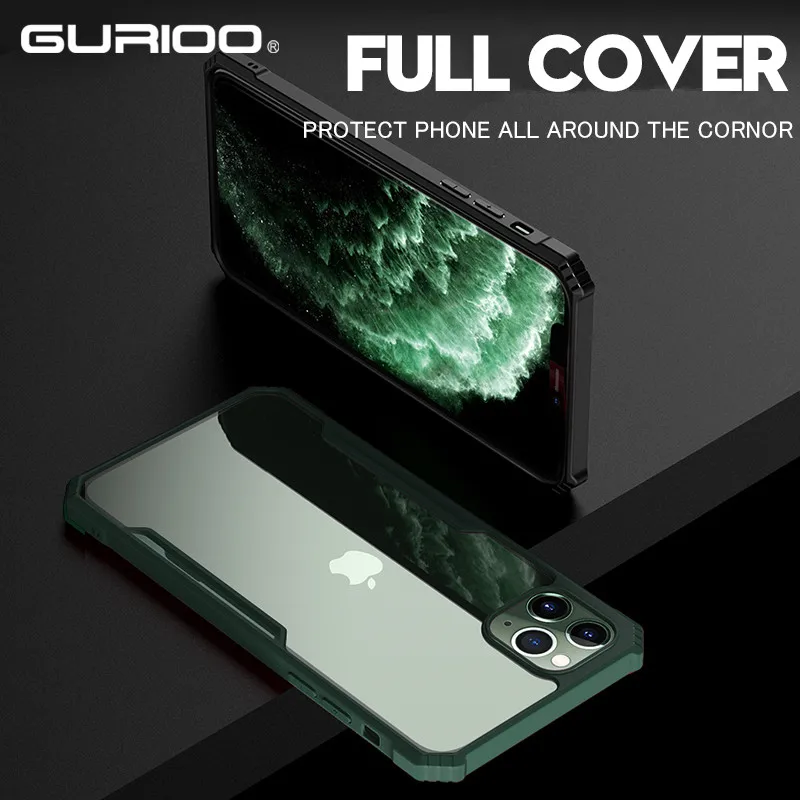 Luxury Shockproof Armor Case For iPhone 7 8 6 6S Plus Transparent Silicone Soft Cover 11 Pro Max X XS XR Fundas | Мобильные телефоны