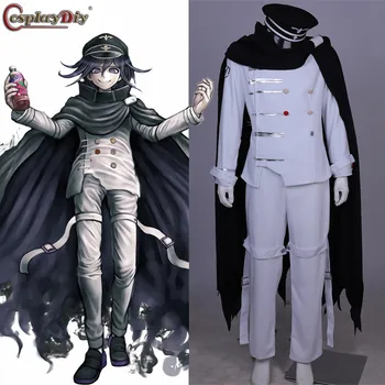 

Cosplaydiy Kokichi Ouma Cosplay Danganronpa V3 costume with cloak hat men Halloween Outfit custom made