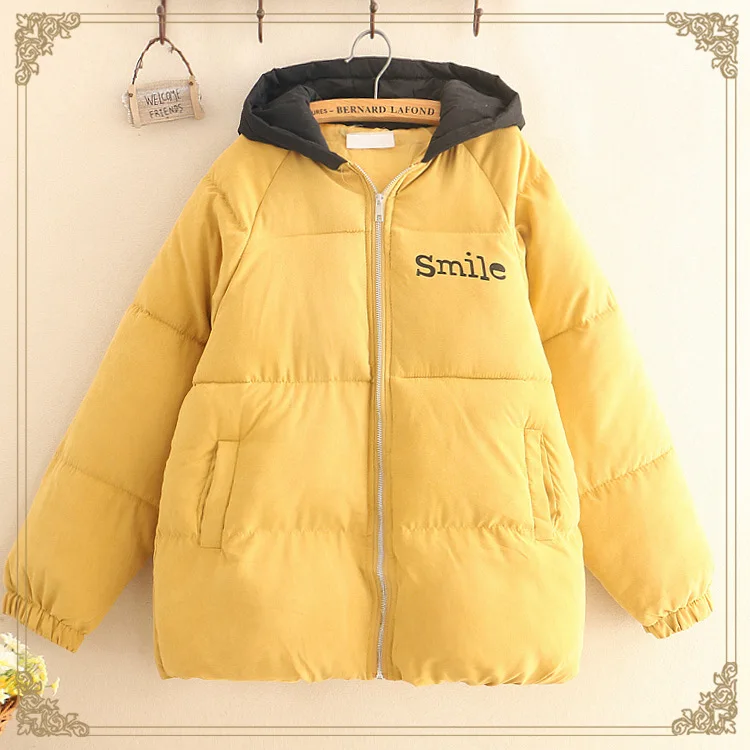 Mori girl/Новинка; зимняя утепленная куртка с капюшоном; теплая хлопковая одежда