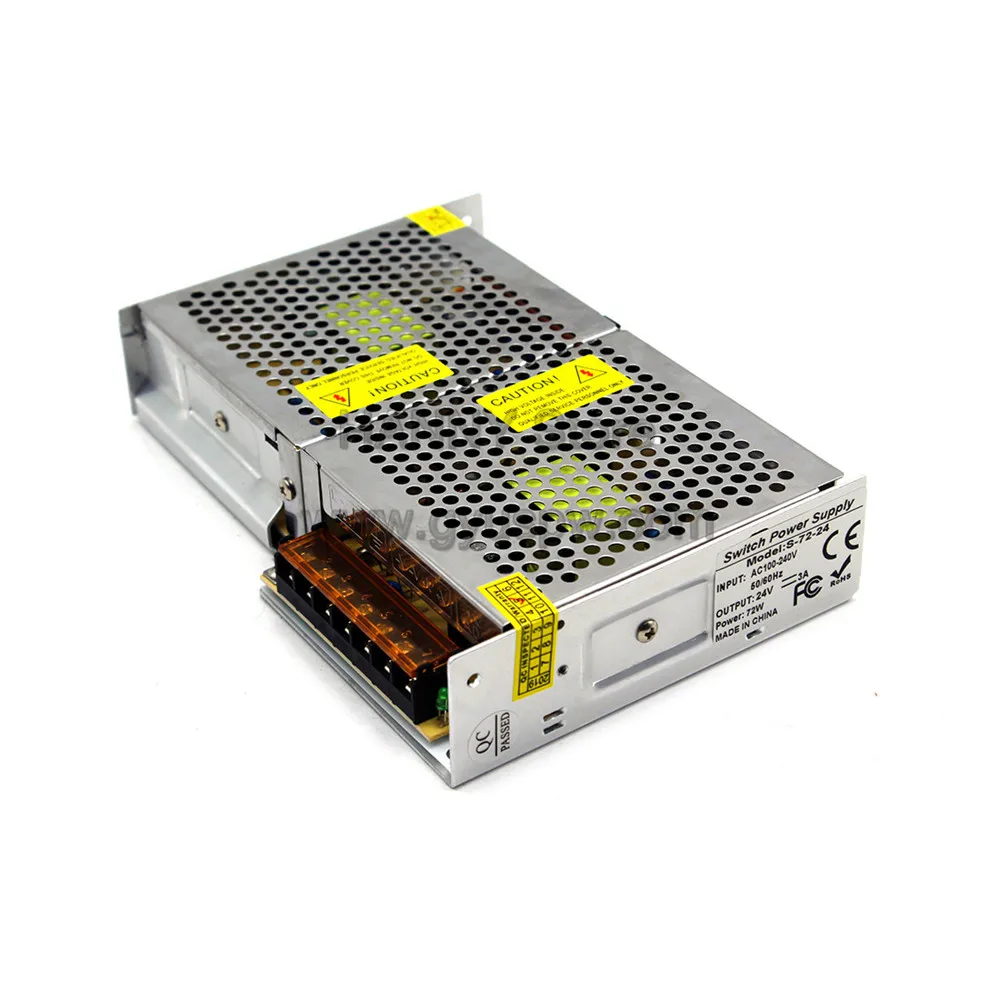 DC Питание 24v 3a 72 Вт светодиодный Diver трансформаторы 110v 220v AC DC24V переключатель Мощность s источник светодиодный модуль освещения CCTV мотор