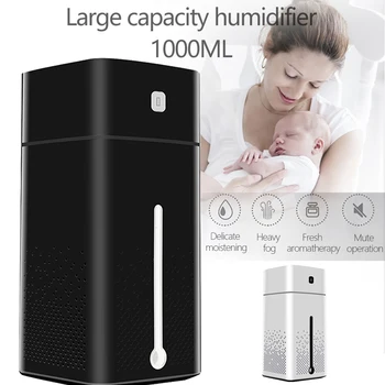 

Portable 1000ml Air Humidifier Household Ultrasonic Diffuser Humidifier Aromatherapy Humificador For Office Home
