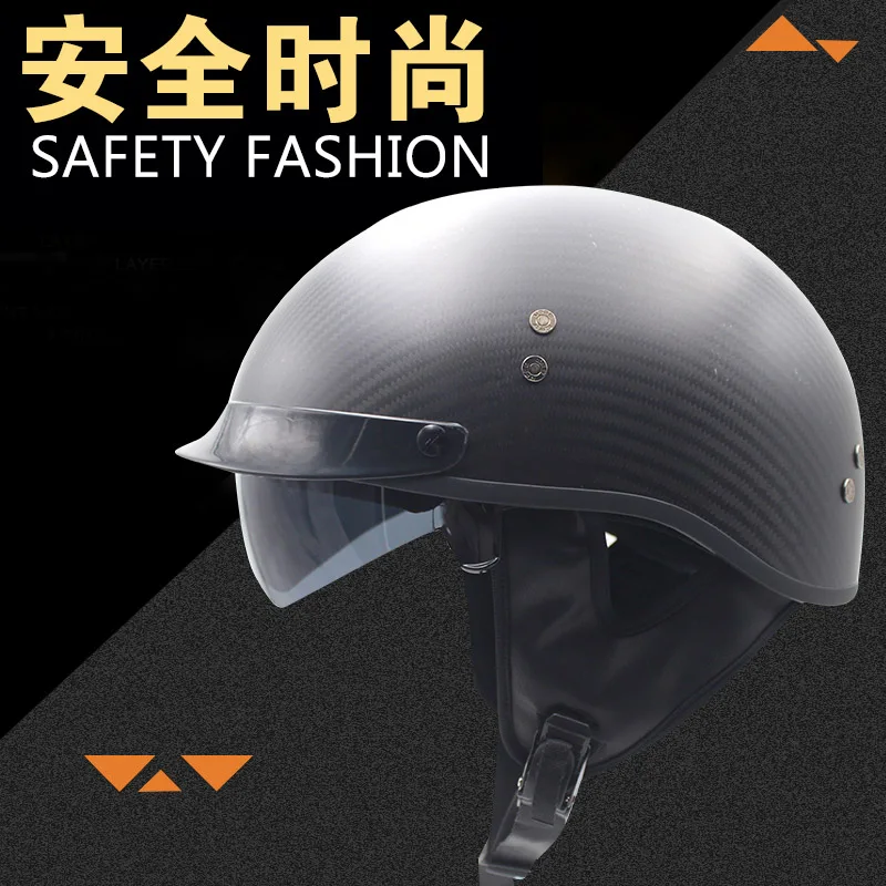 Полушлемы Halley из углеродного волокна для ручных мотоциклетных шлемов мужчин и