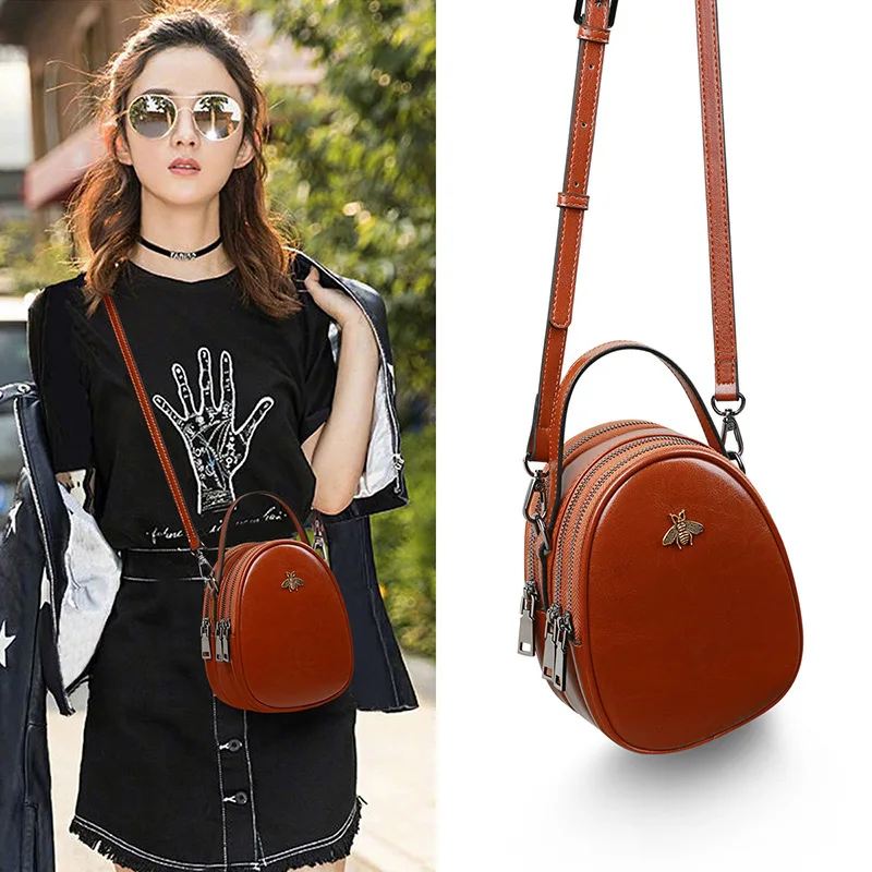 

2020 Genuine Leather Female Mini Satchel Joker Slung Hand Bill Of Lading Shoulder Bee Bag