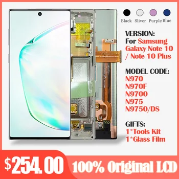 

Amoled For Samsung Galaxy Note 10 Lcd N970F Display +Touch Screen Digitizer with Frame For Samsung note10+ LCD N975 N9750/DS