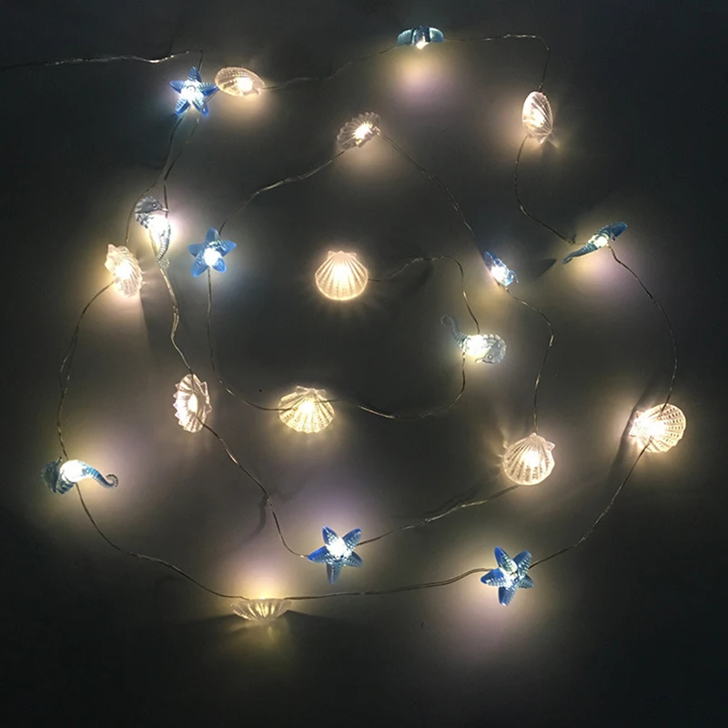 PheiLa 2.2M 20 LED String Lights Fairy Garland Marine Life Lamp String Battery Operated for Garden Indoor Living Room Decor