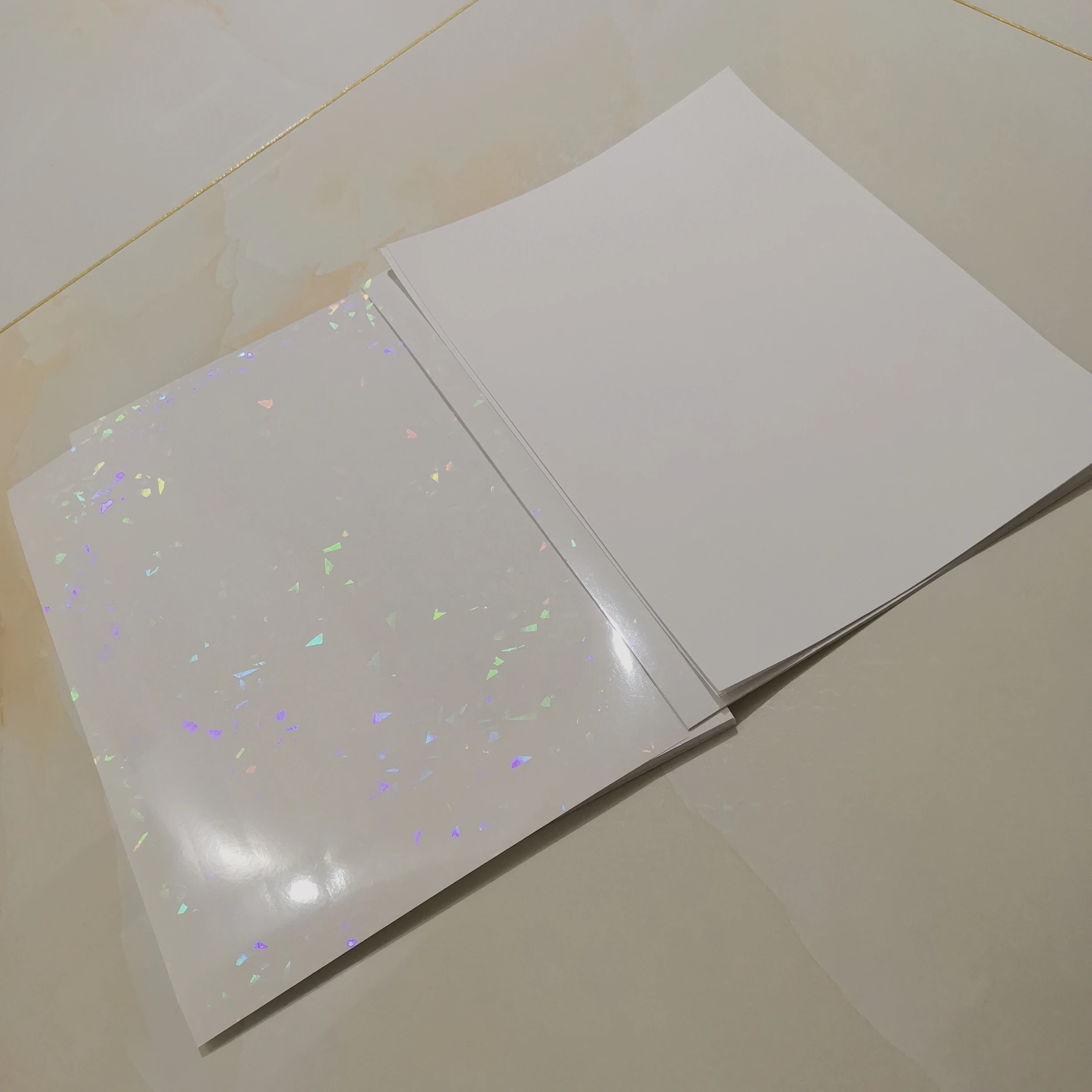 Holographic Sand Glitter Plus Five Star Foil Adhesive Tape Cold Laminating  On Paper Plastic 50Sheets 210x297MM DIY Package Card - AliExpress