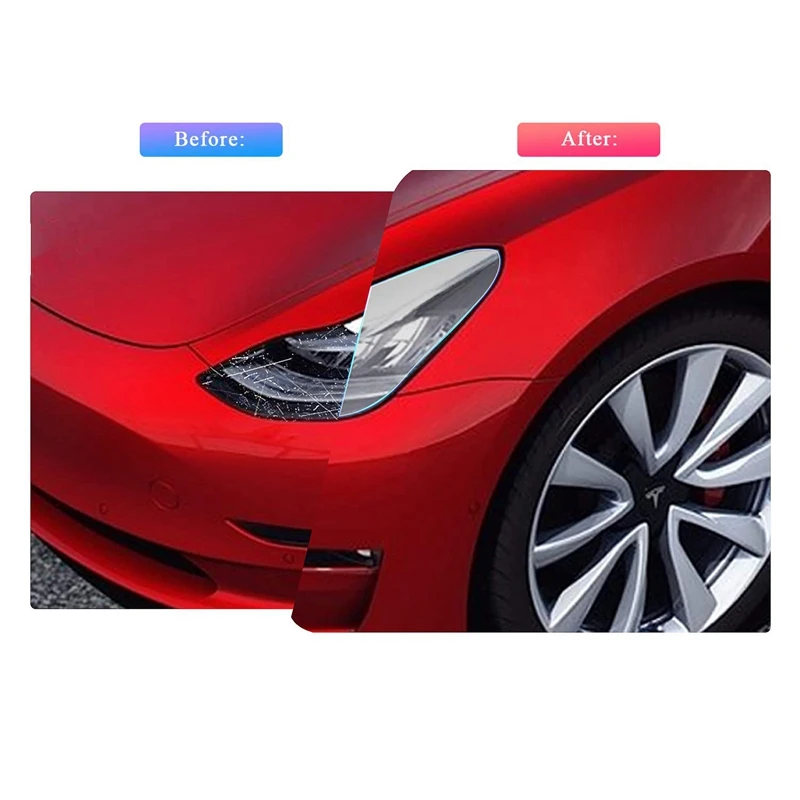 Прозрачная защитная пленка для фар, совместимая с Tesla модель 3, TPU Автомобильная фара, водонепроницаемая мембранная крышка Sc