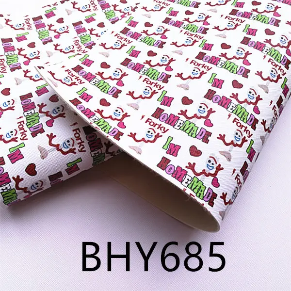 BHY685 20*33 см А4 мультфильм печать синтетическая кожа ткань для DIY аксессуары BHY667 - Цвет: BHY685