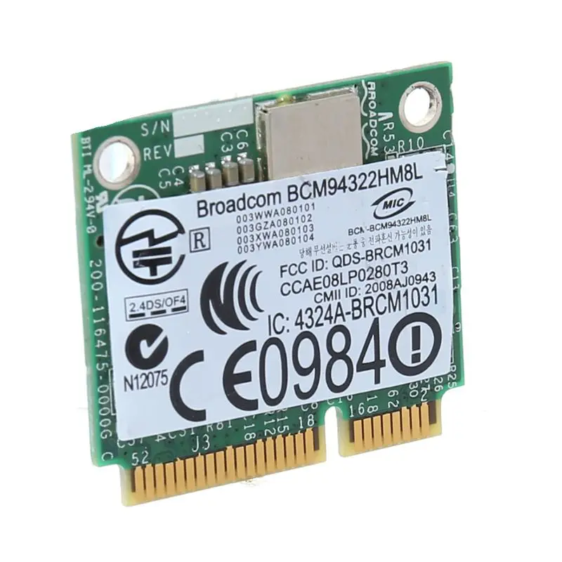 BCM94322HM8L BCM94322 двухдиапазонный адаптер 802.11a/b/g/n DW1510 Mini PCIE WiFi