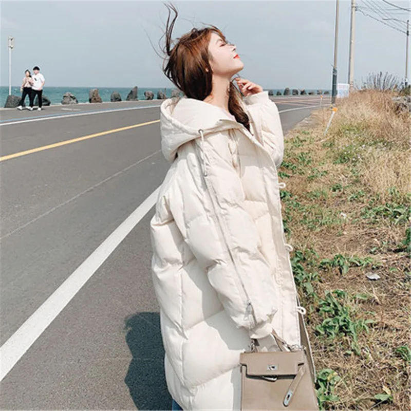 Fashion Long Down Cotton Padded Clothes Women Winter Jackets New Korean Loose bf Hooded Parka Coat Female Outerwear N1140