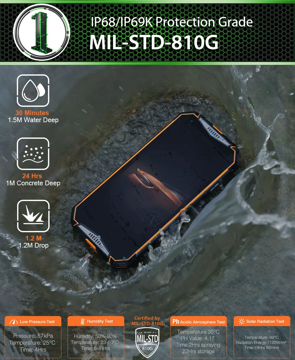 Ulefone Armor 3W 5,7 ''мобильный телефон Android 9,0 6 ГБ 64 Гб разблокировка отпечатков пальцев NFC OTG 21 МП Helio P70 Восьмиядерный двухsim-смартфон